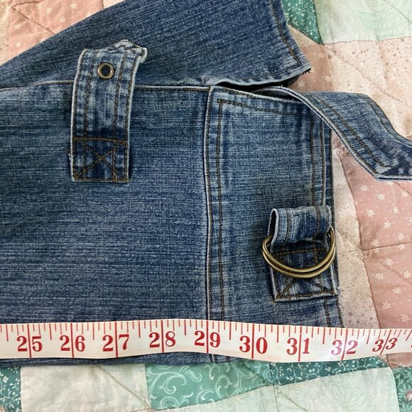Y2K Request Jeans Juniors 9 Belted Strappy Flared Vintage Mid Rise 2000s Grunge - Picture 12 of 12